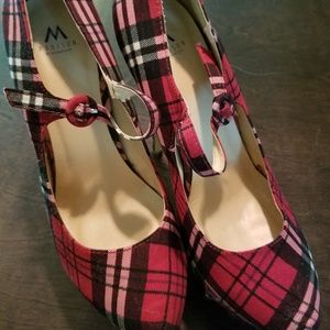 Red and Black Plaid Stilettos